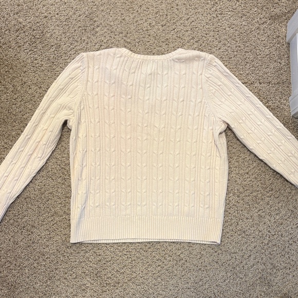 St. John's Bay Women's V-Neck Sweater - Cream - Picture 3 of 3